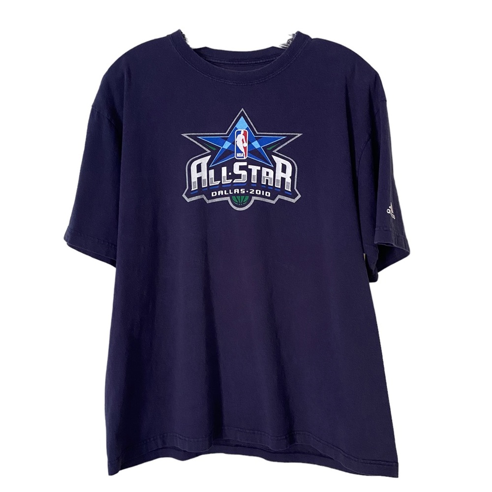 Adidas Men's NBA All-Star Dallas 2010 T Shirt Large Blue Cotton Minor Pilling